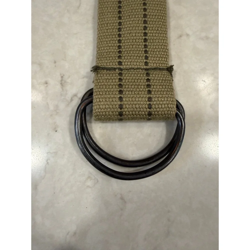 Mens Olive Green Canvas Web D-Ring Belt Military Style Size 36 Adjustable